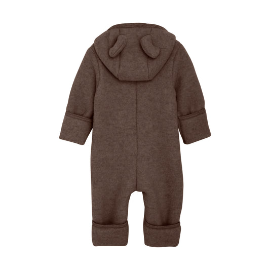 HUTTELiHUT Pram Suit Ears Wool Fleece - Brown Melange