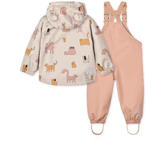 Liewood Manu Rainwear Set - Cats and Dogs / Sandy