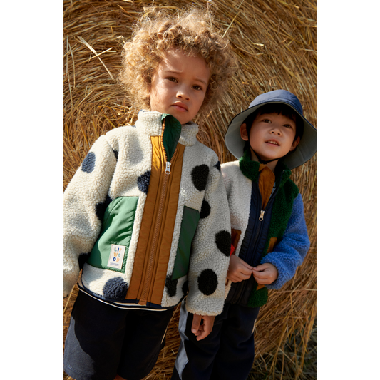 Liewood Noam Pile Jacket - Spot dots / Mist