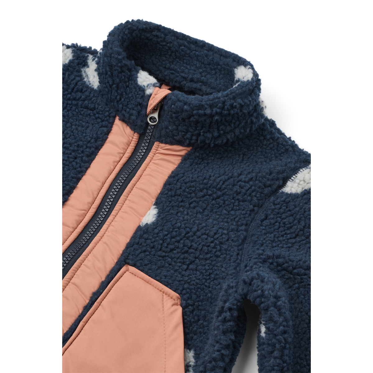 Liewood Noam Pile Jacket - Cherry blossom / Classic navy