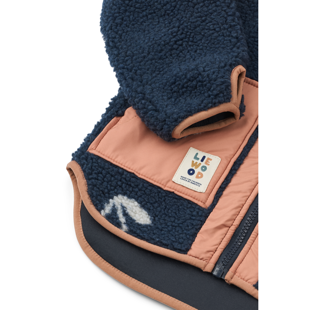Liewood Noam Pile Jacket - Cherry blossom / Classic navy
