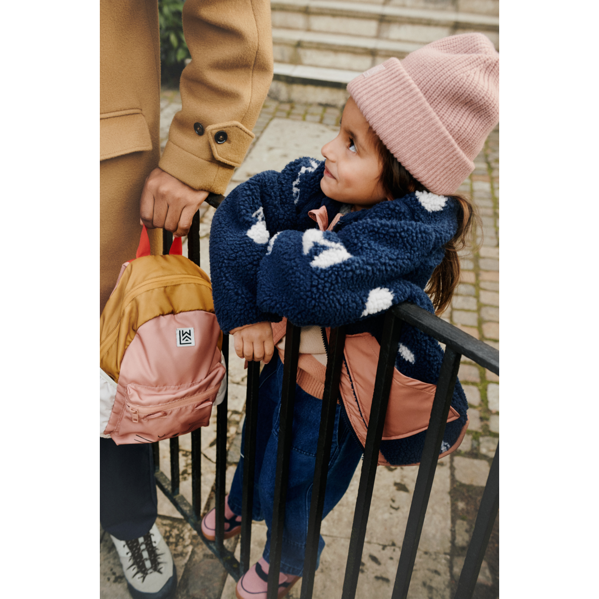 Liewood Noam Pile Jacket - Cherry blossom / Classic navy