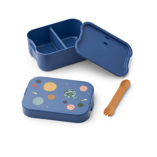 Liewood Chelsey Printed Lunchbox Set - Universe / Classic navy