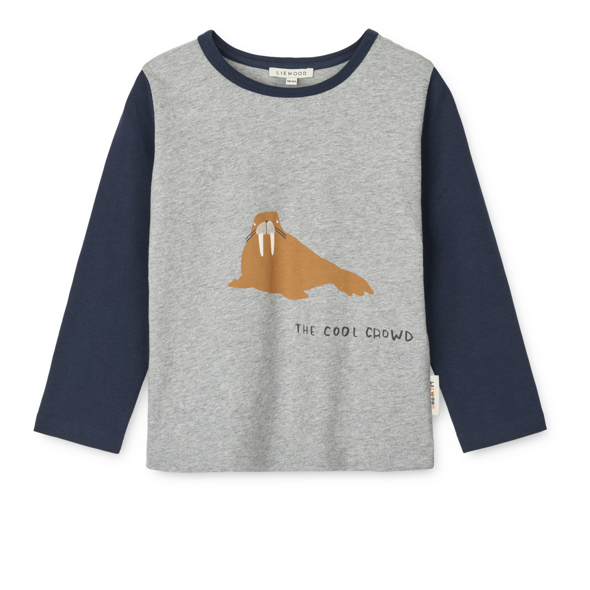Liewood Apia Placement Longsleeve T-shirt - Walrus / Grey melange / Classic navy