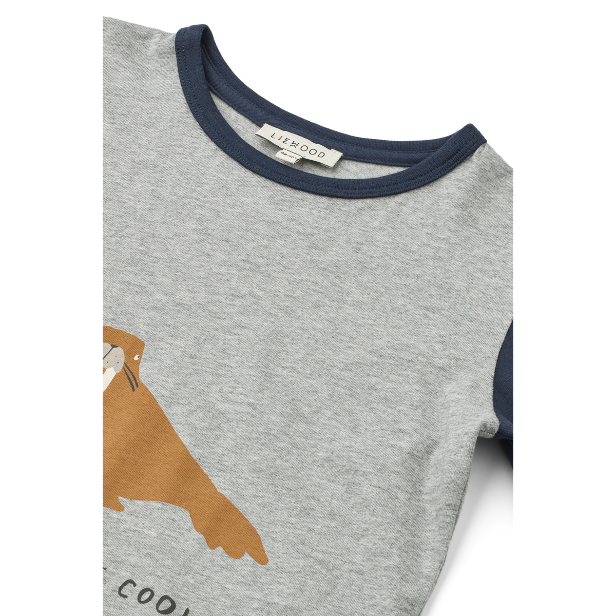 Liewood Apia Placement Longsleeve T-shirt - Walrus / Grey melange / Classic navy