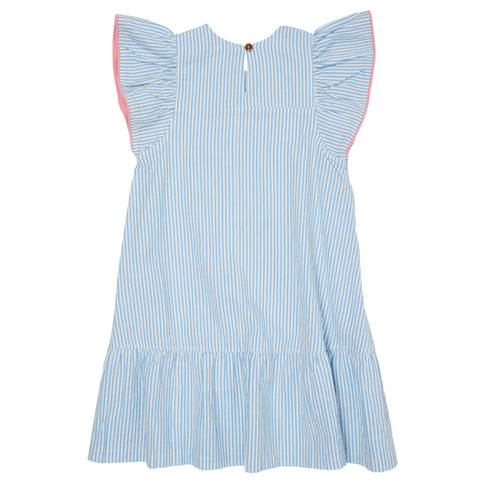 Copenhagen Colors Klänning - Sky Blue W. Cream Stripe W. Pink