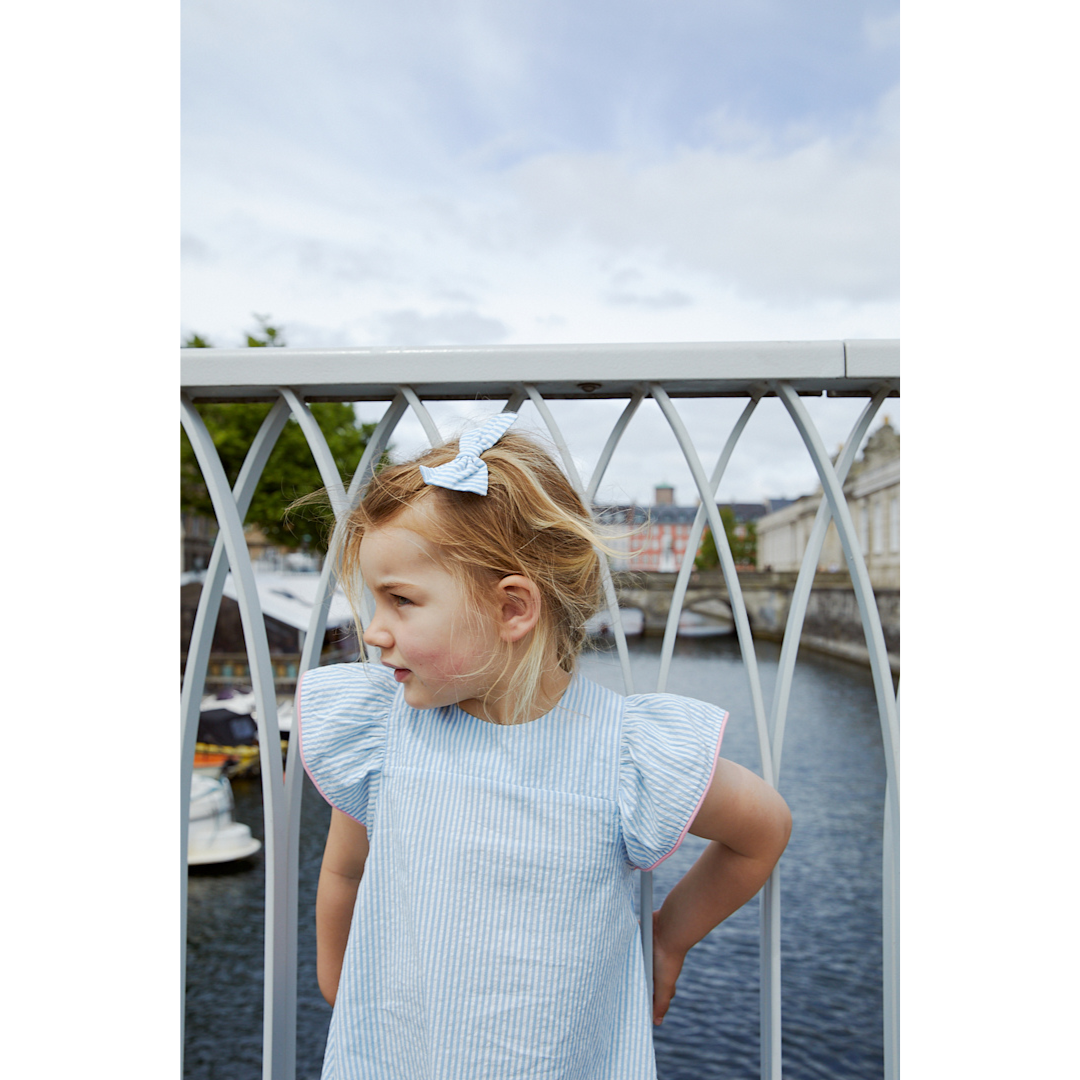 Copenhagen Colors Dress - Sky Blue W. Cream Stripe W. Pink