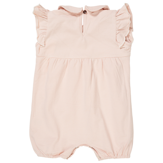 Copenhagen Colors - Striped Girly Romper W. Embroidery