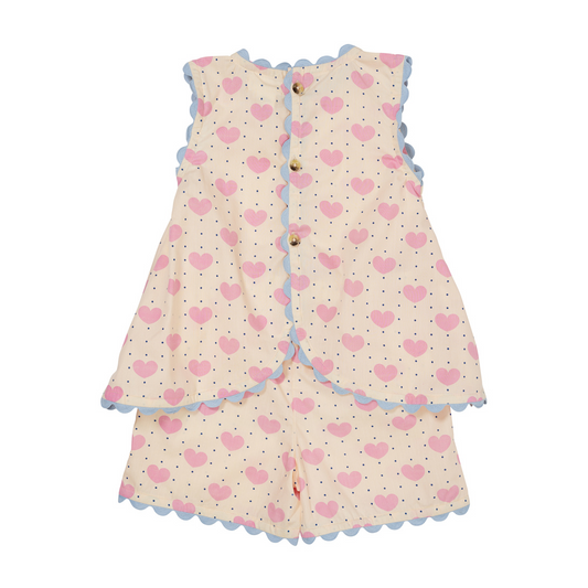 Copenhagen Colors - Heart And Dots Blouse W Short Set