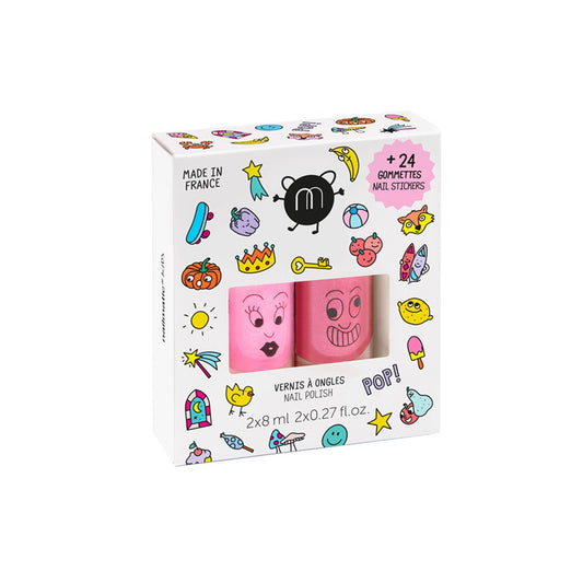 NAGELACK FÖR BARN OCH KLISTERMÄRKE SET - Pop