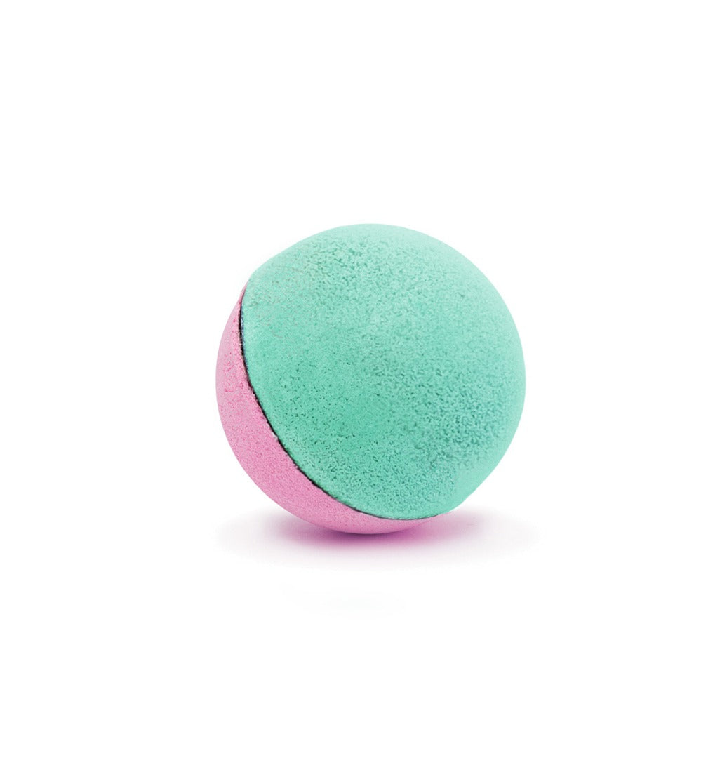 TWIN BATH BOMB PINK &amp; GREEN LAGOON