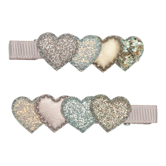 Mimi &amp; Lula 2 Hair Clips - Layered Heart Swankle