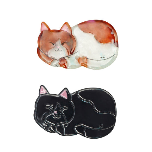 Mimi &amp; Lula 2 Hair Clips - Sleeping Cat Puppy Love