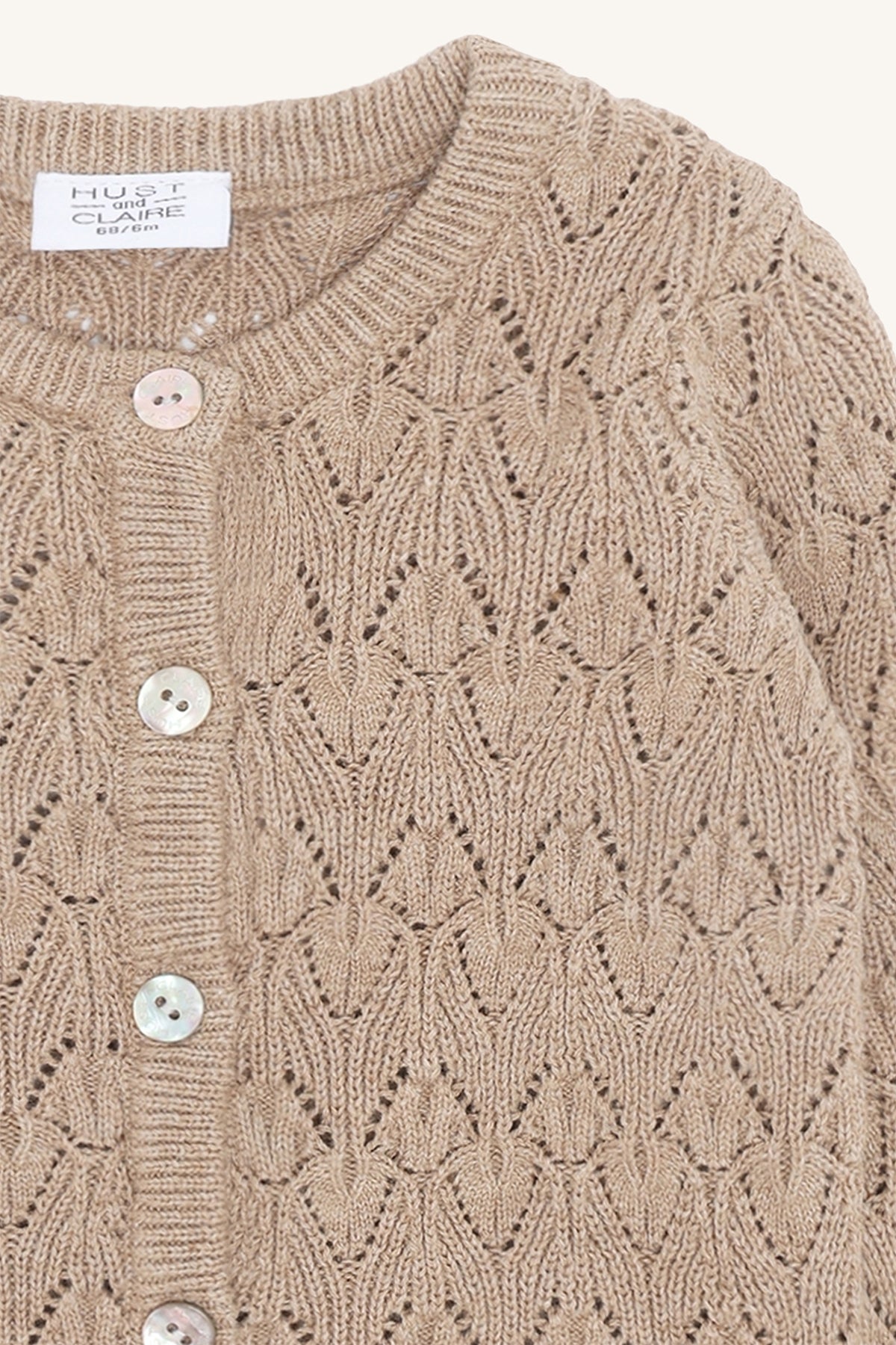 Hust & Claire HCCilja Pointelle Cardigan - Biscuit