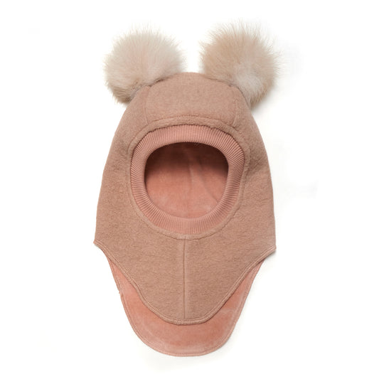 HUTTELiHUT Balaclava Wool Alpaca Pompoms - Rose Melange