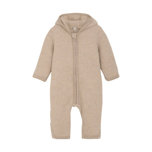 HUTTELiHUT Pram Suit Ears Wool Fleece - Camel Melange