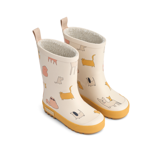 Liewood Mason Thermo Rainboot - Cats and Dogs / Sandy