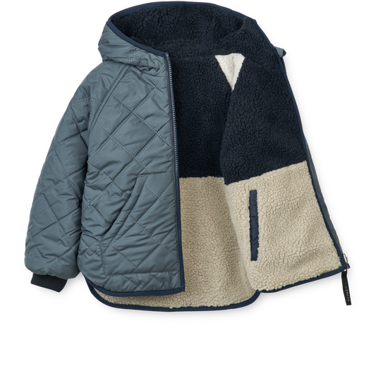 Liewood Jackson Reversible Jacket - Whale blue multi mix