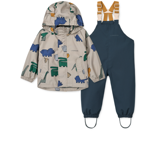 Liewood Manu Rainwear Set - Dinosaurs / Mist