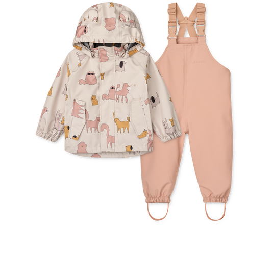 Liewood Manu Rainwear Set - Cats and Dogs / Sandy
