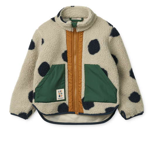 Liewood Noam Pile Jacket - Spot dots / Mist