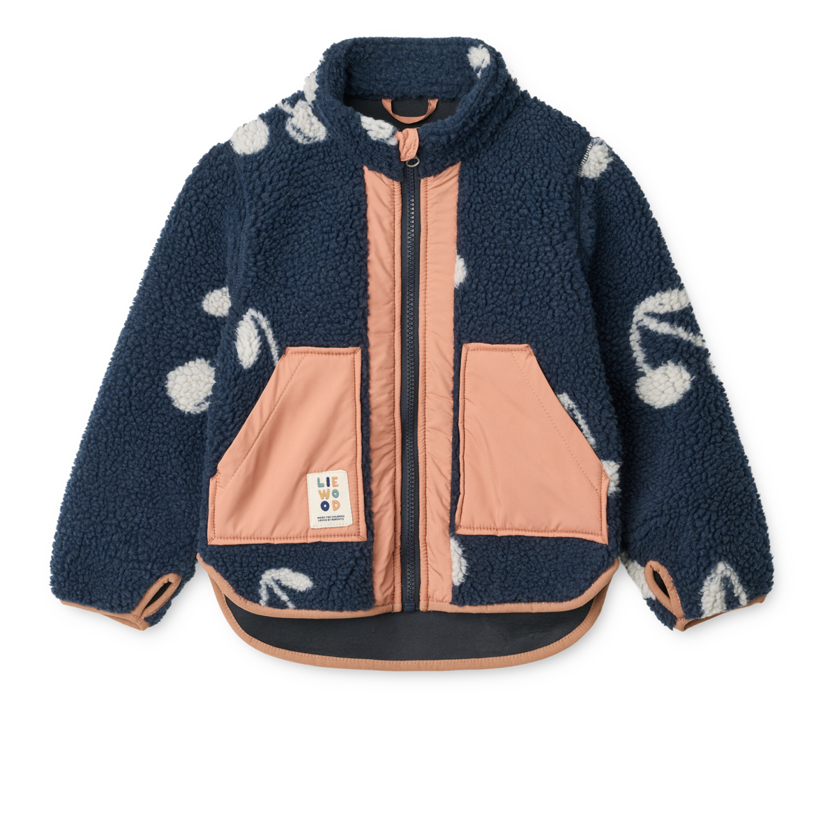 Liewood Noam Pile Jacket - Cherry blossom / Classic navy
