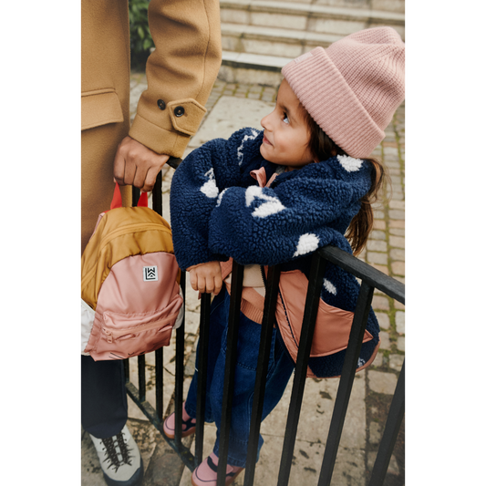 Liewood Noam Pile Jacket - Cherry blossom / Classic navy