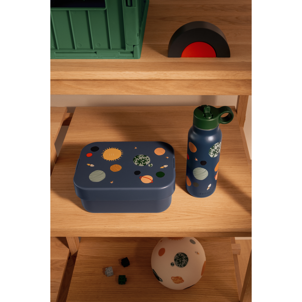 Liewood Chelsey Printed Lunchbox Set - Universe / Classic navy