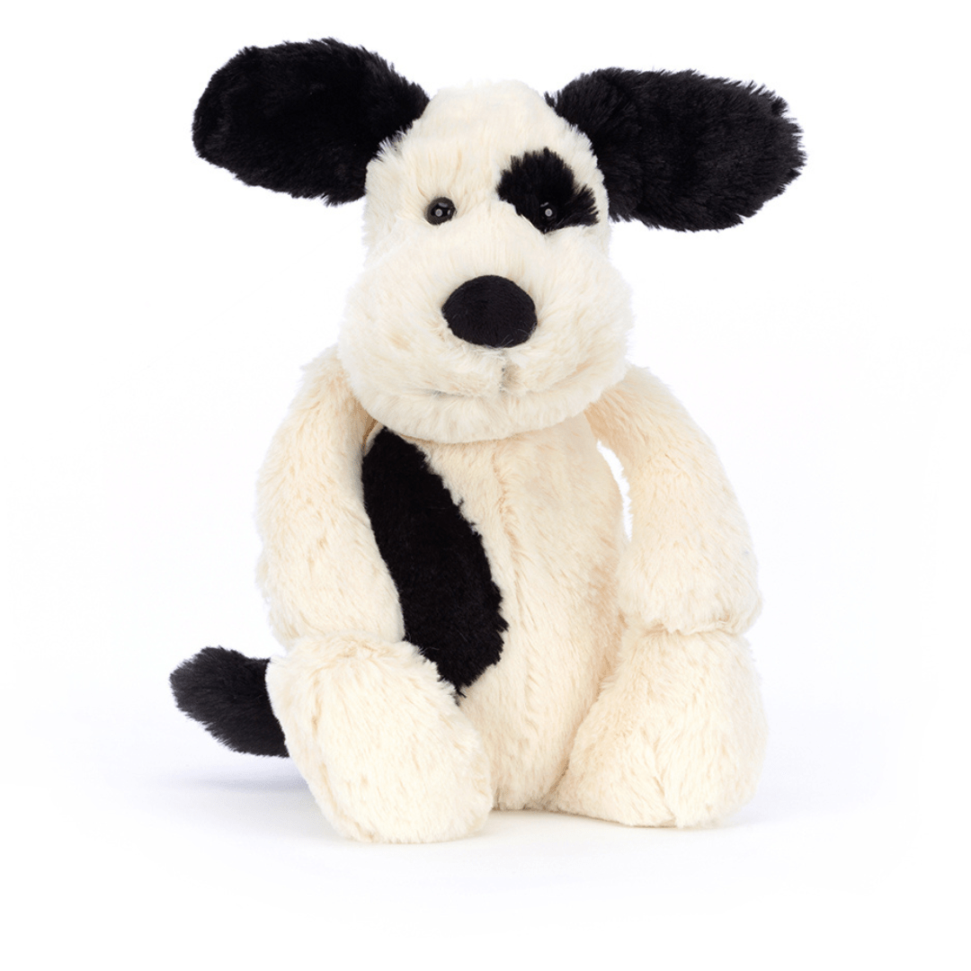 Jellycat Stuffed Animal - Bashful Black &amp; Cream Puppy Medium