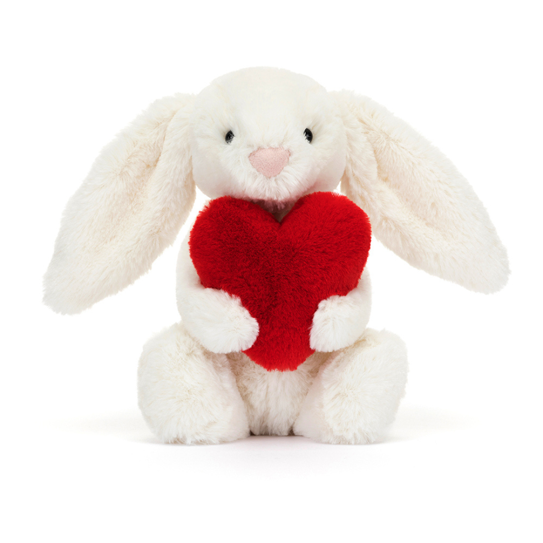 Jellycat Stuffed Animal - Bashful Red Love Heart Bunny Little