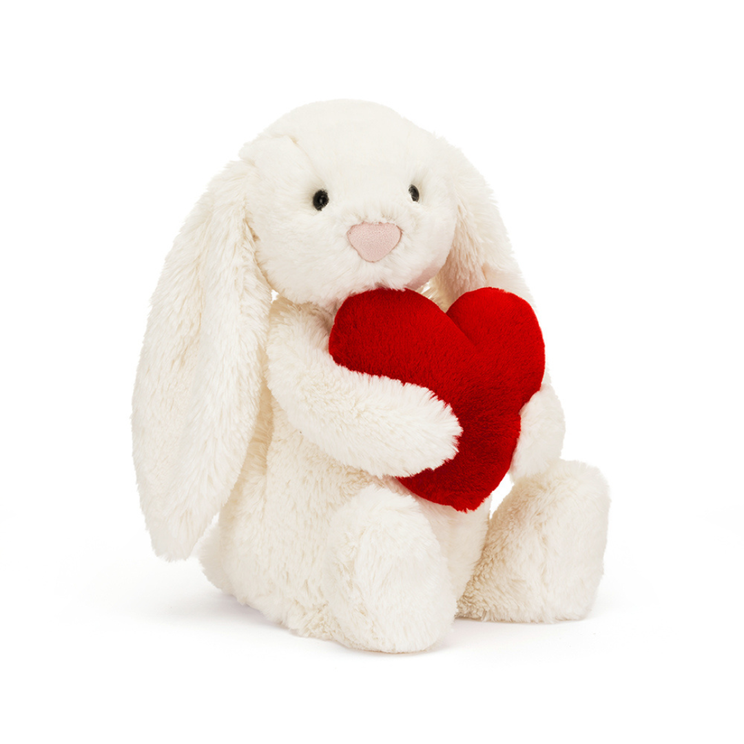 Jellycat Stuffed Animal - Bashful Red Love Heart Bunny Medium