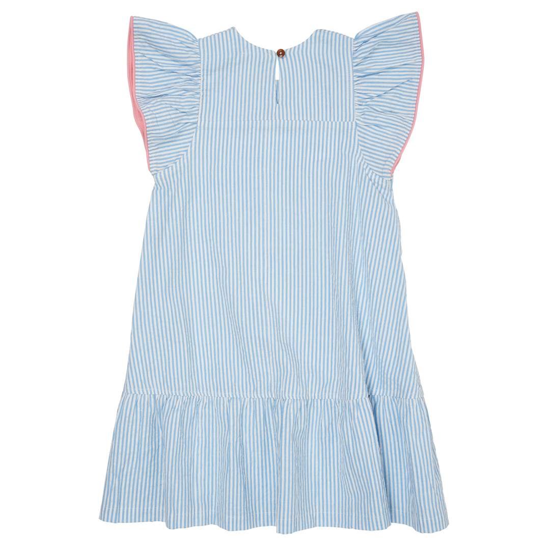 Copenhagen Colors Dress - Sky Blue W. Cream Stripe W. Pink