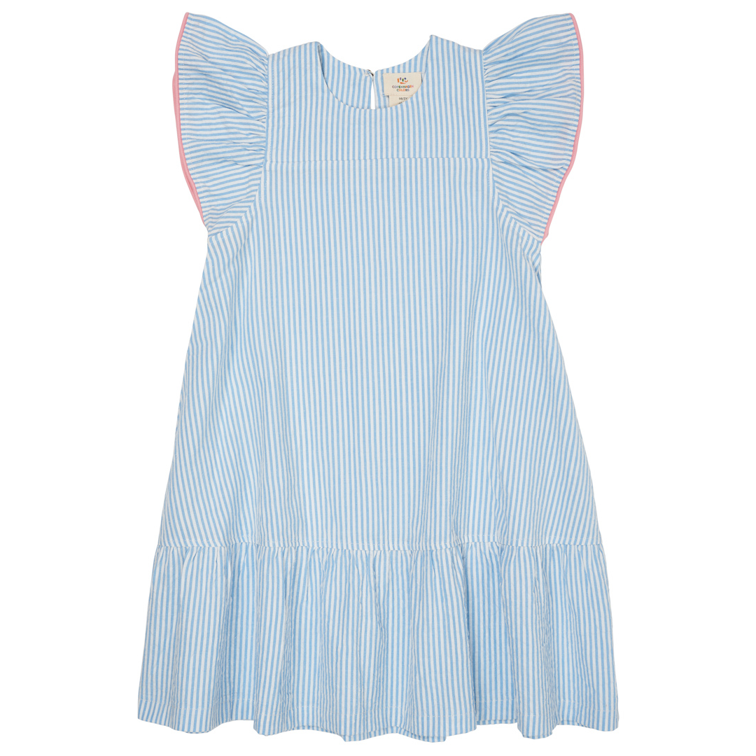 Copenhagen Colors Dress - Sky Blue W. Cream Stripe W. Pink