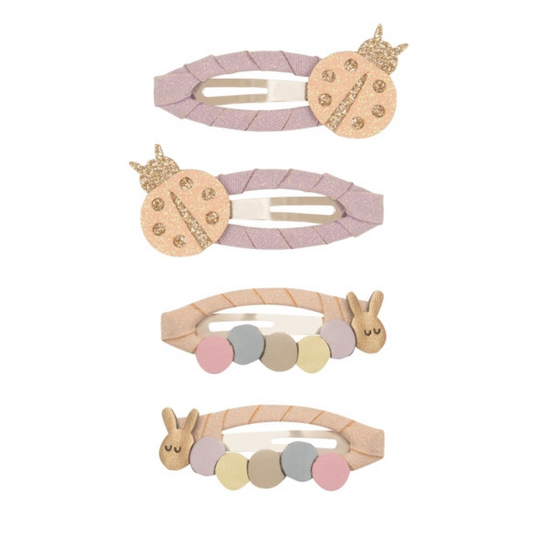 Mimi &amp; Lula Hair Clips - Ladybird&amp;Caterpillar Spring Magic - 4-pack