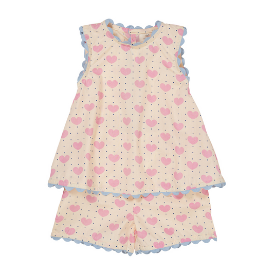 Copenhagen Colors - Heart And Dots Blouse W Short Set